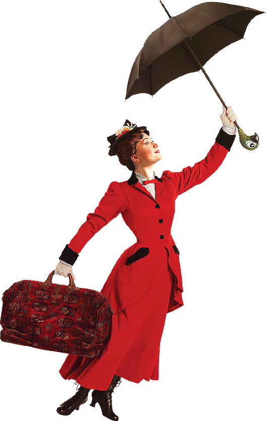 Mary-Poppins with umbrella